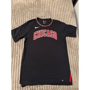 Nike NBA Chicago Bulls Dri-FIT Shooting Shirt Mens Large Black Red